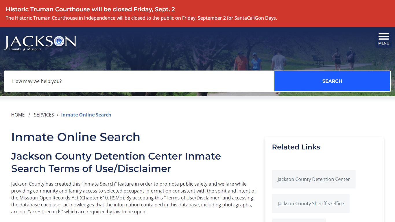 Inmate Online Search - Jackson County MO