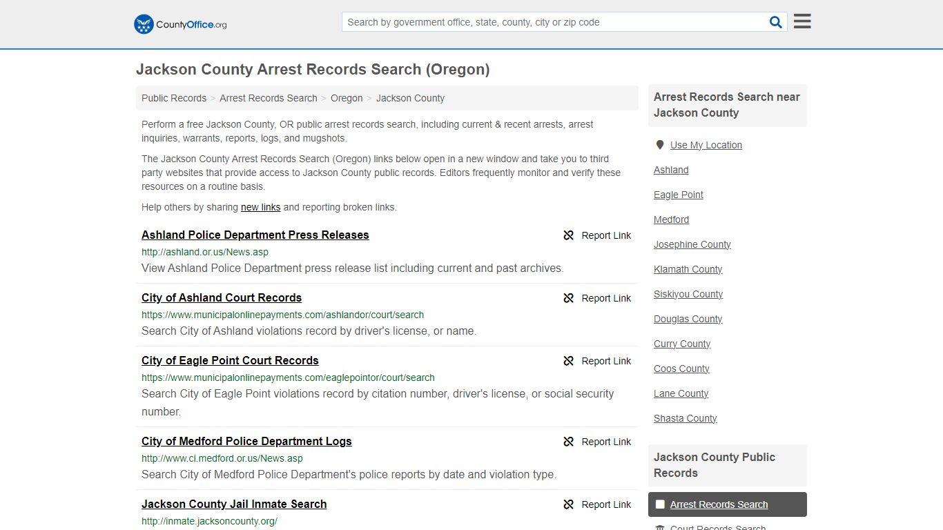 Arrest Records Search - Jackson County, OR (Arrests & Mugshots)