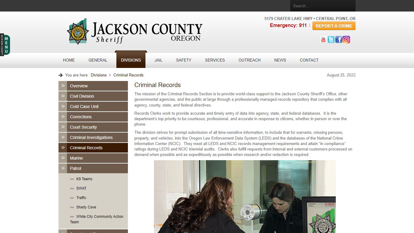 Criminal Records - Jackson County, OR Sheriff's Office