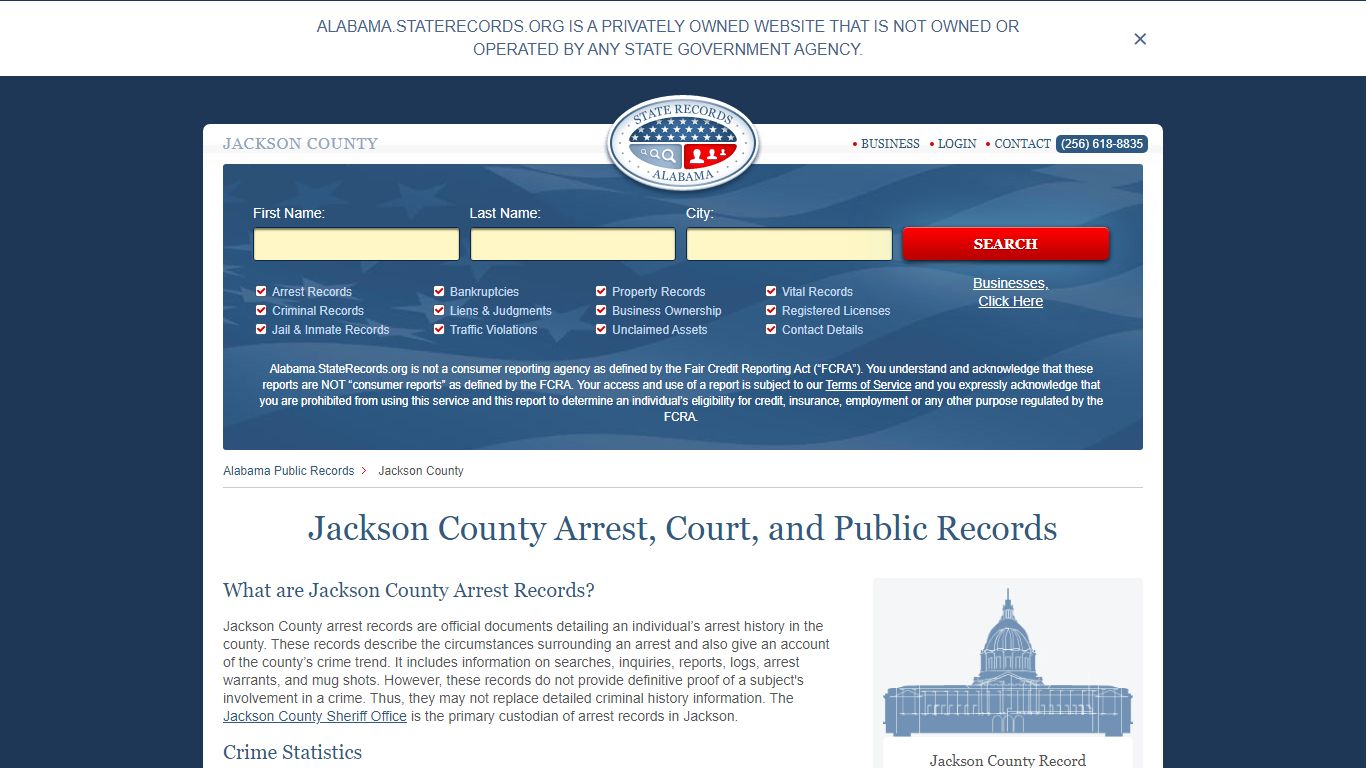 Jackson County Arrest, Court, and Public Records