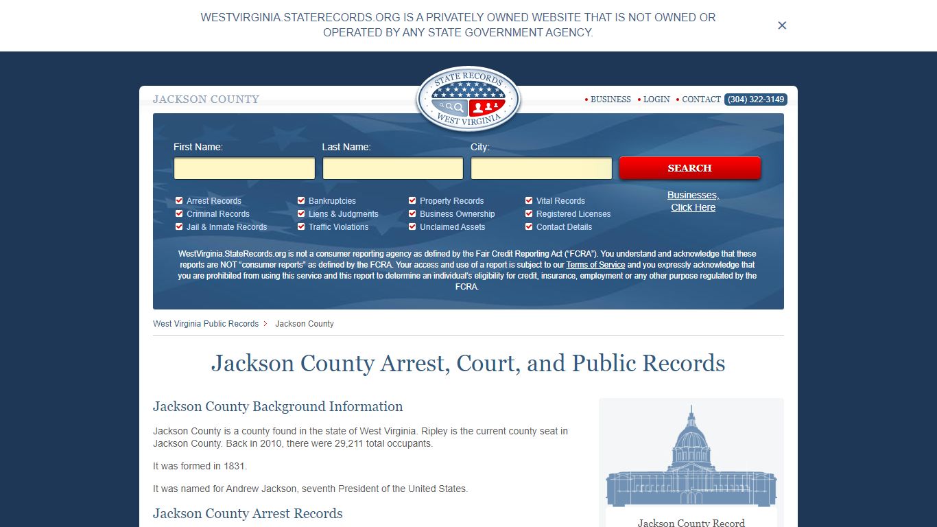 Jackson County Arrest, Court, and Public Records